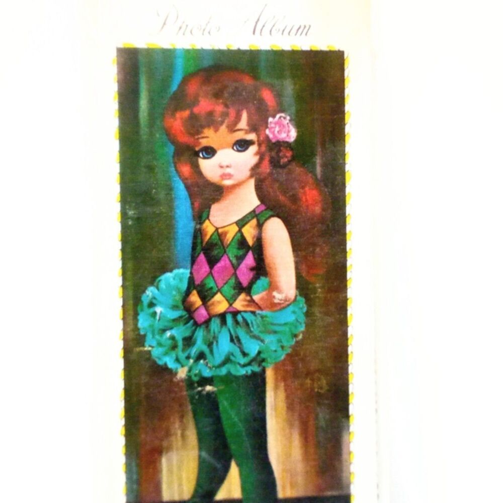Vintage Eden Photo Album Lobeco Big Wide Blue Eye Girl Mid Century Modern
